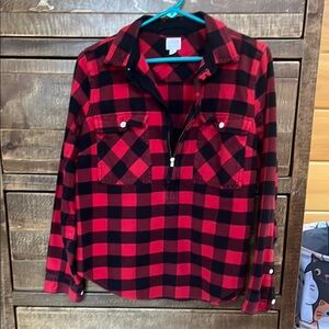 J. Crew Red and Black Checkered Shirt